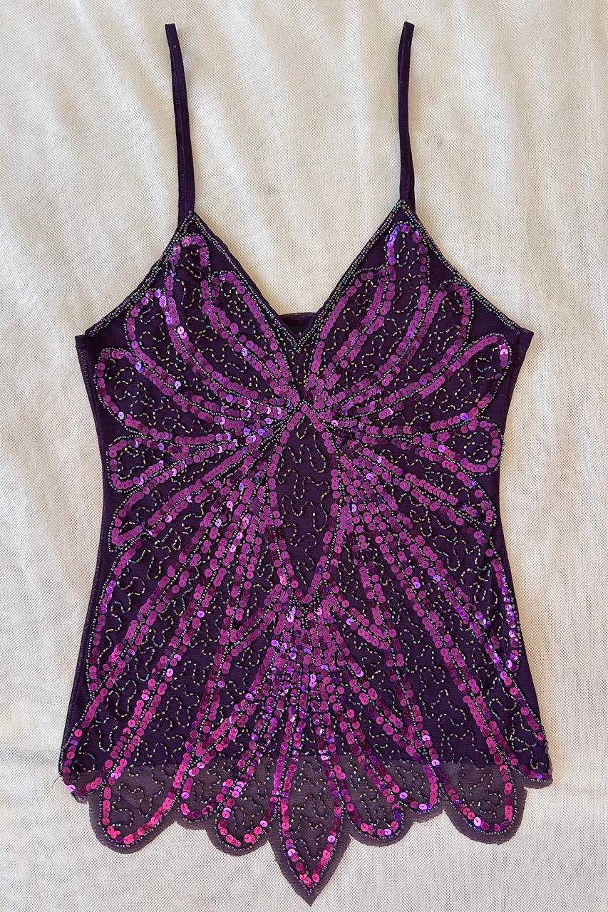 Beaded sequin 2000s top