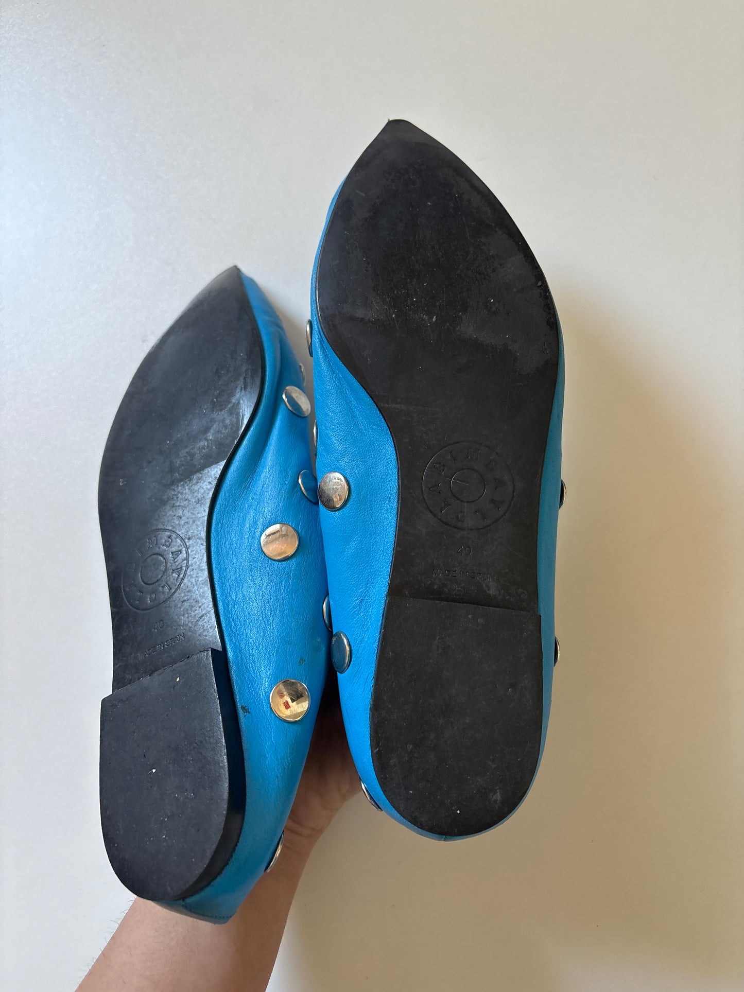 Bimba Y Lola leather studded ballerina flats