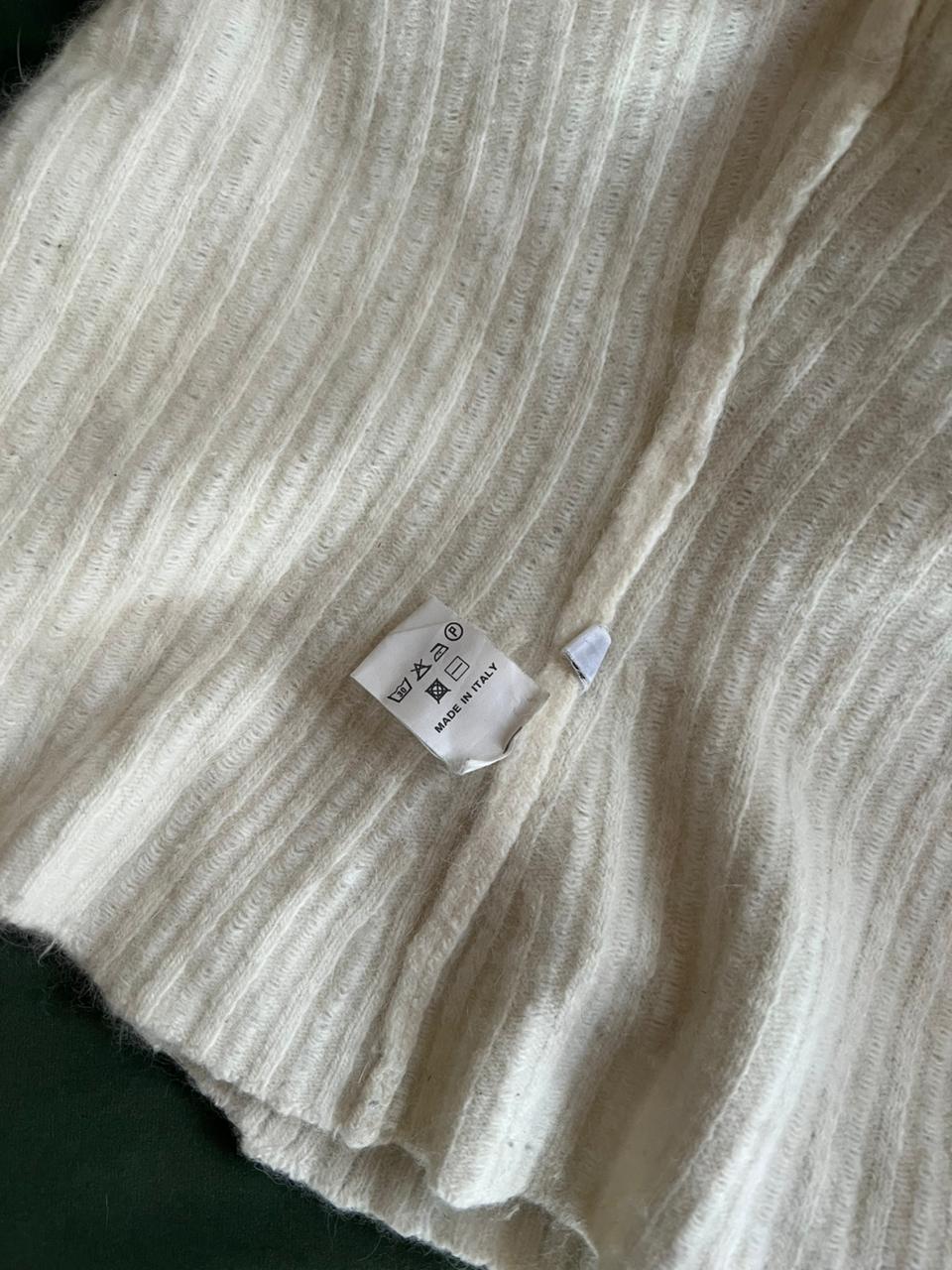 White fuzzy long sleeve top