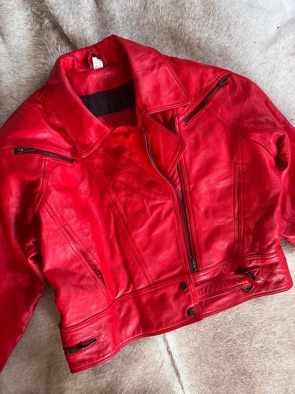 Red leather jacket