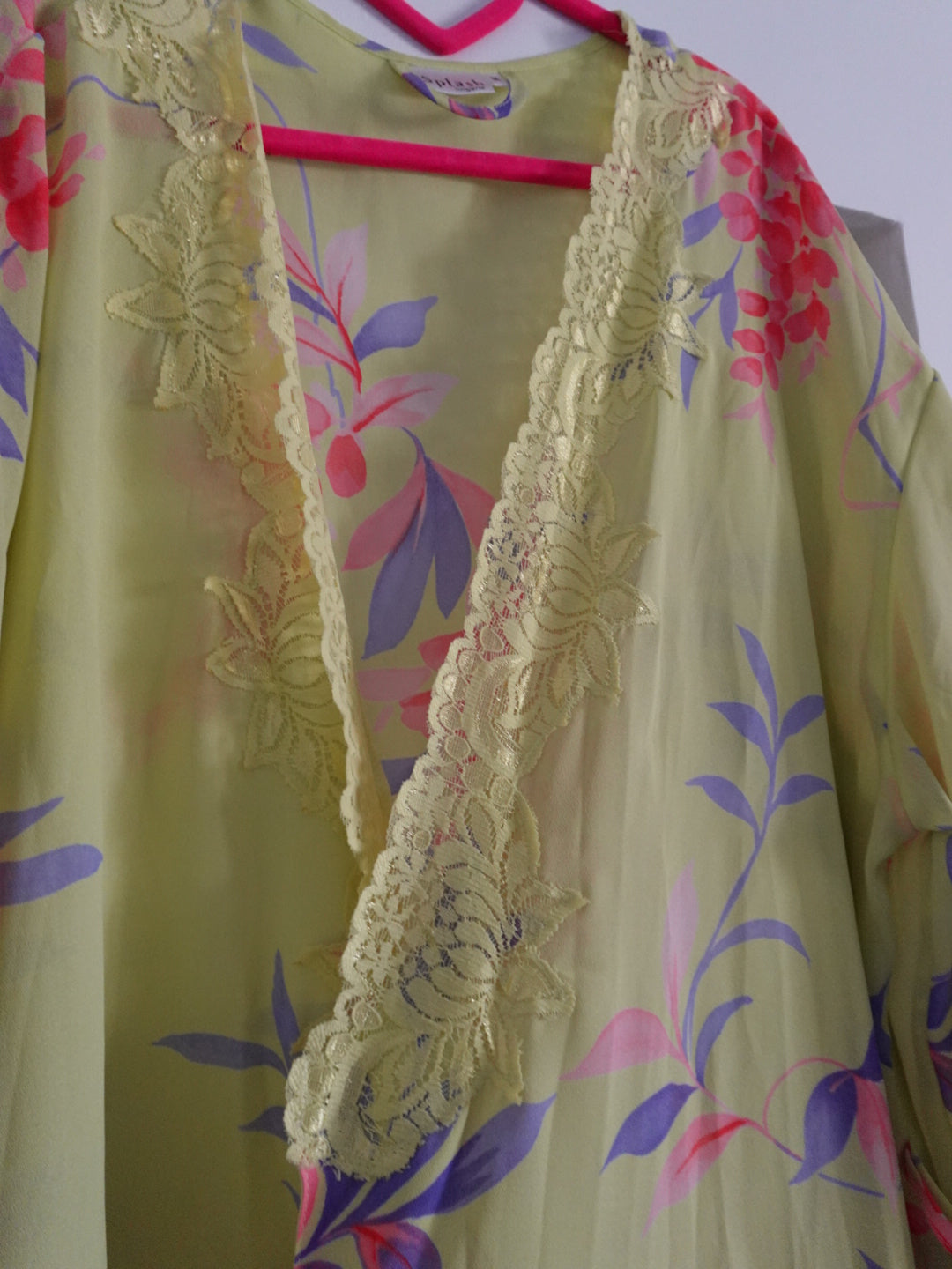 Floral 2000s lingerie dress set with matching robe