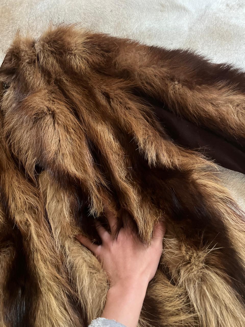 Real fur mini multicolor coat