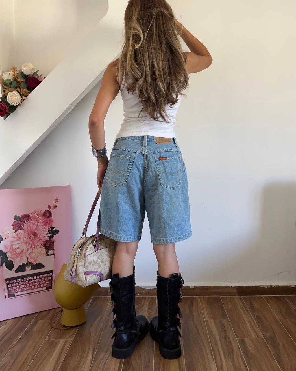 Vintage high waisted denim jorts/shorts
