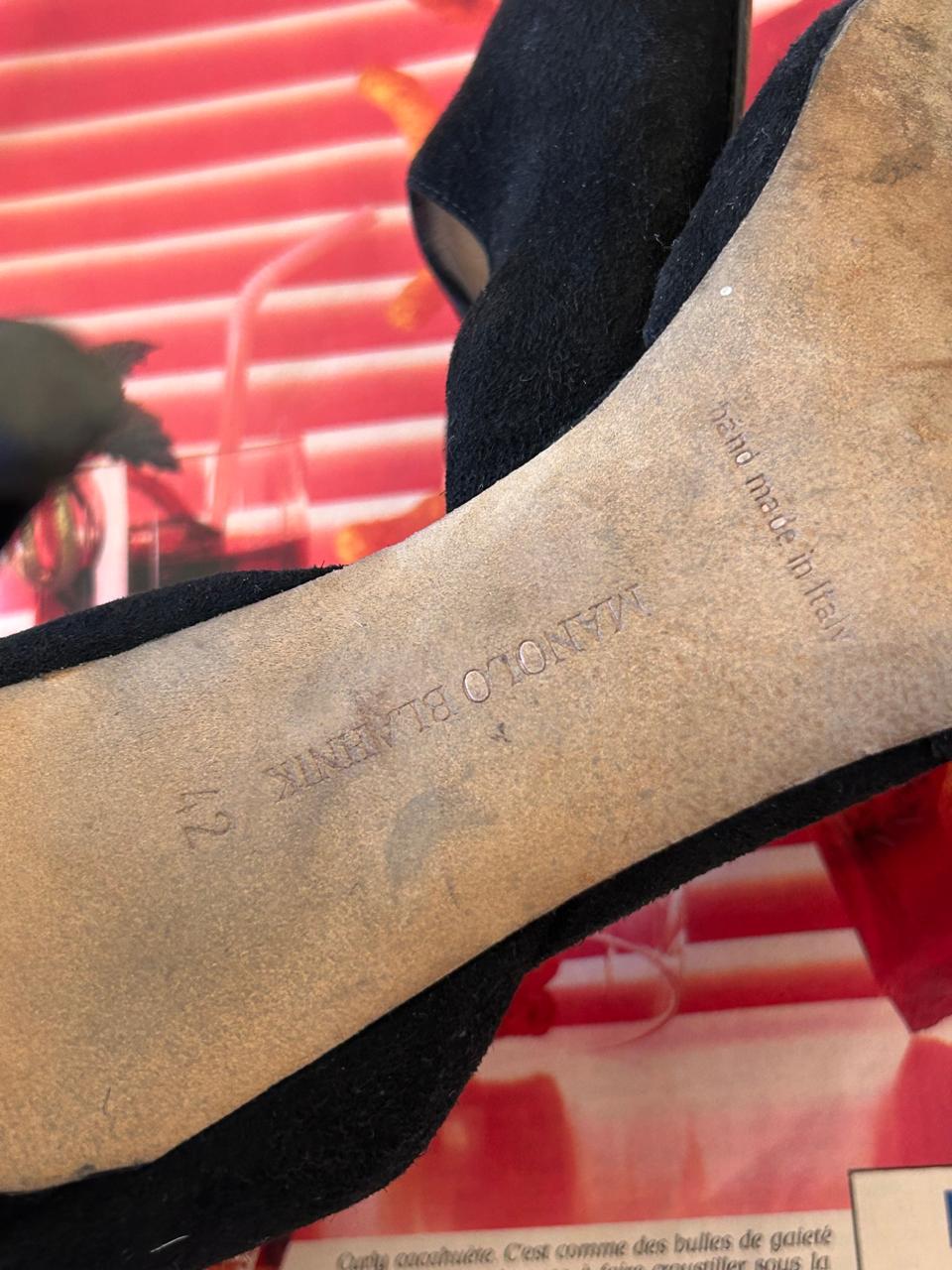 Manolo Blahnik suede pointy heels