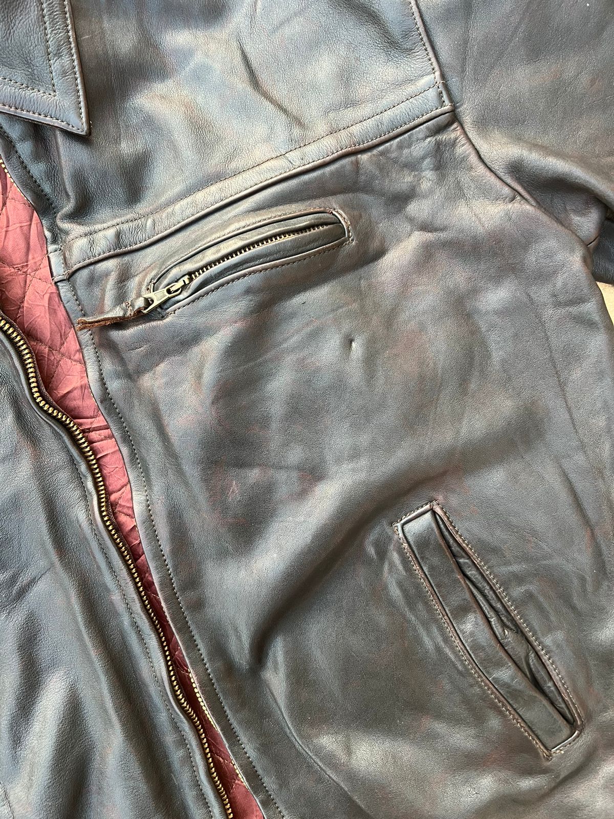 Eddy's leather and denim jacket