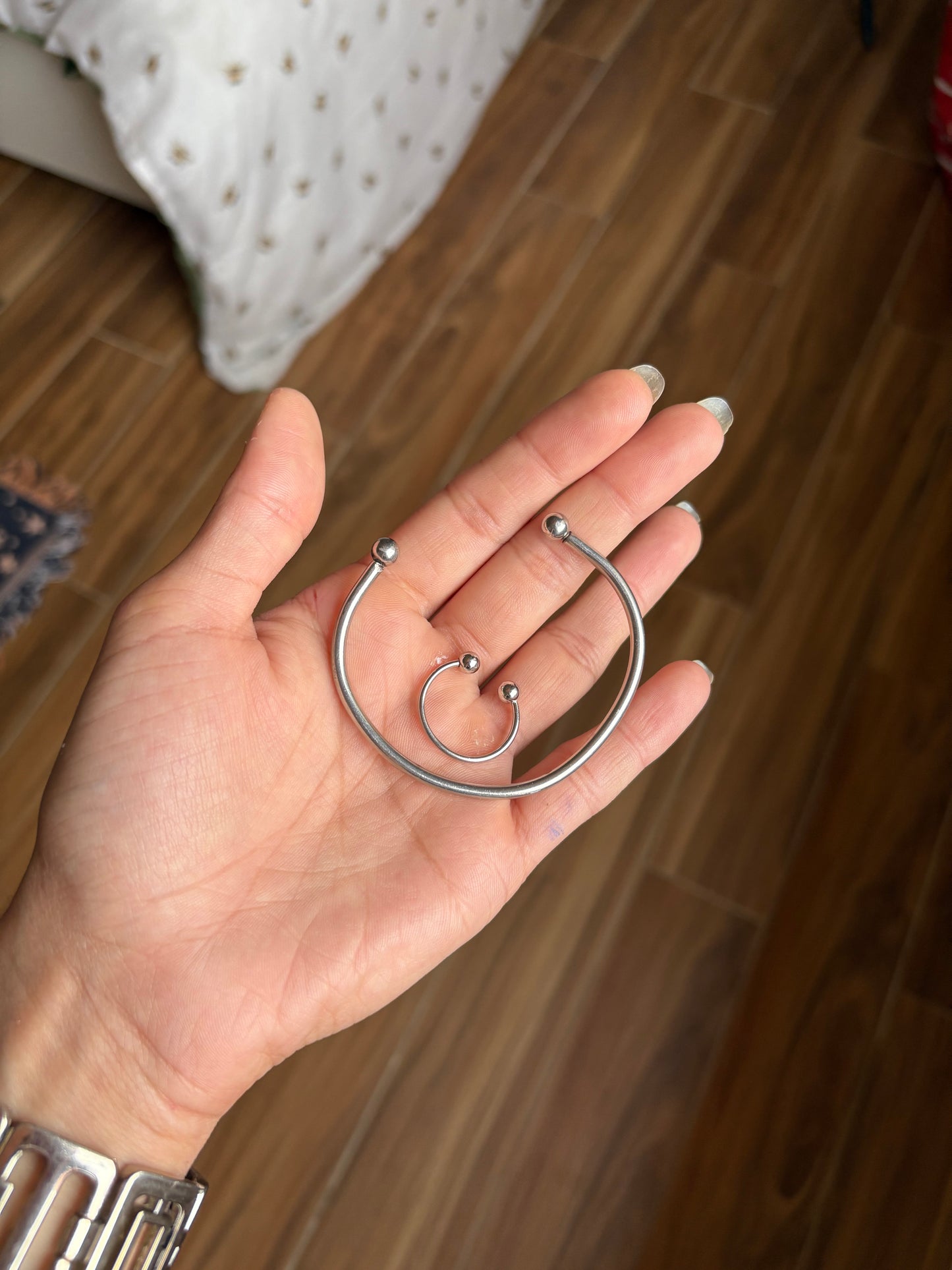 Silver bracelet and ring