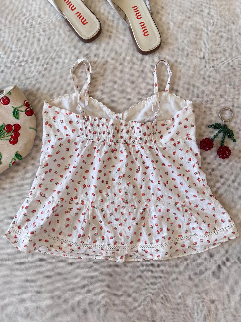 Coquette linen button up top
