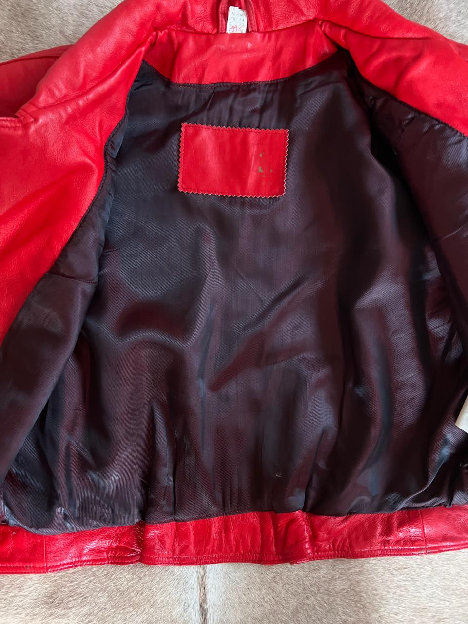 Red leather jacket