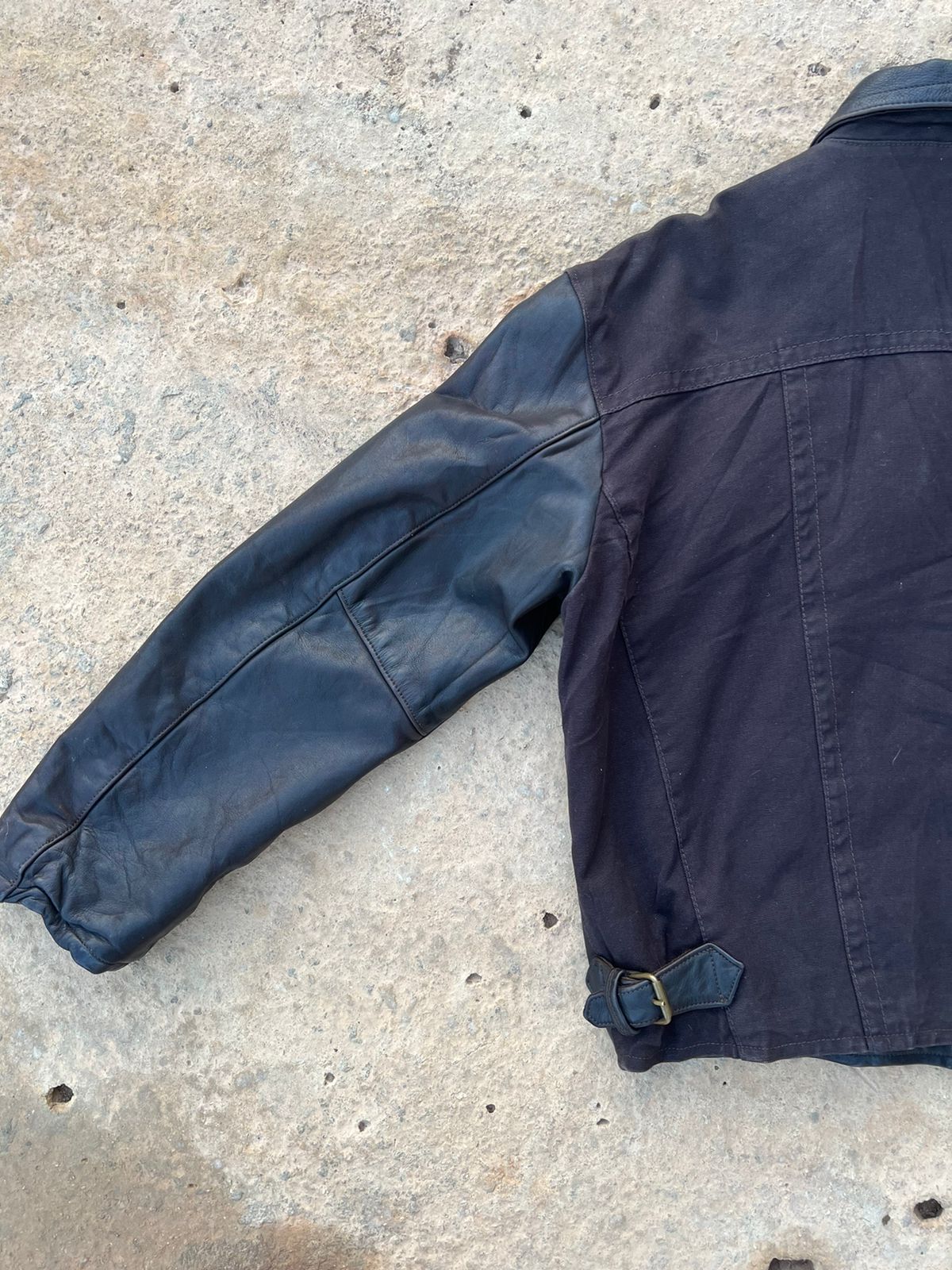 Eddy's leather and denim jacket