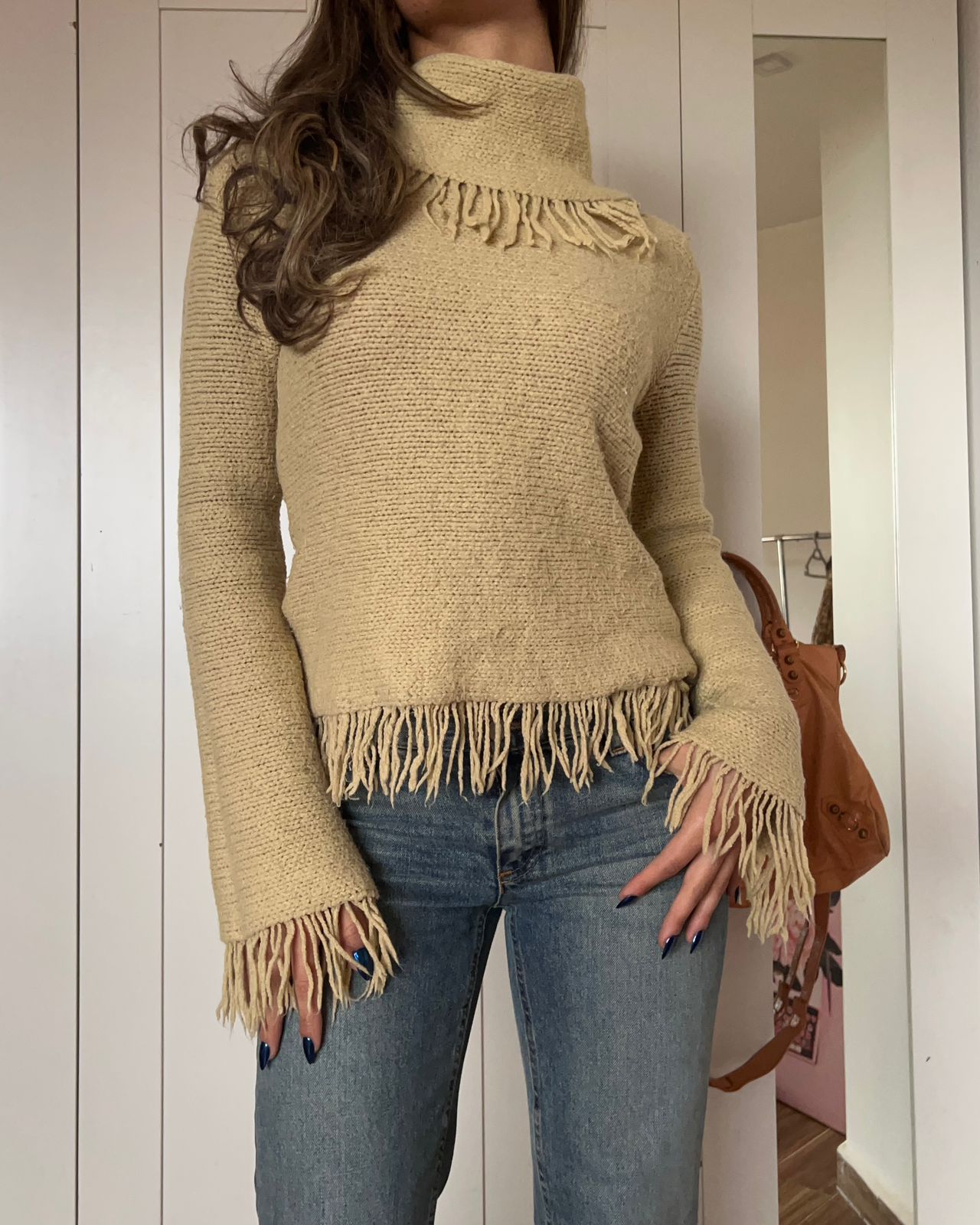Fringed beige top