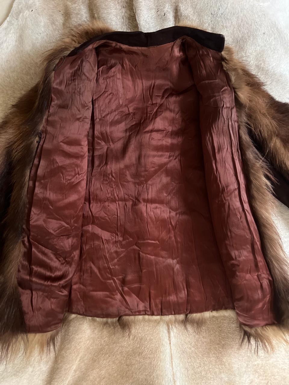 Real fur mini multicolor coat