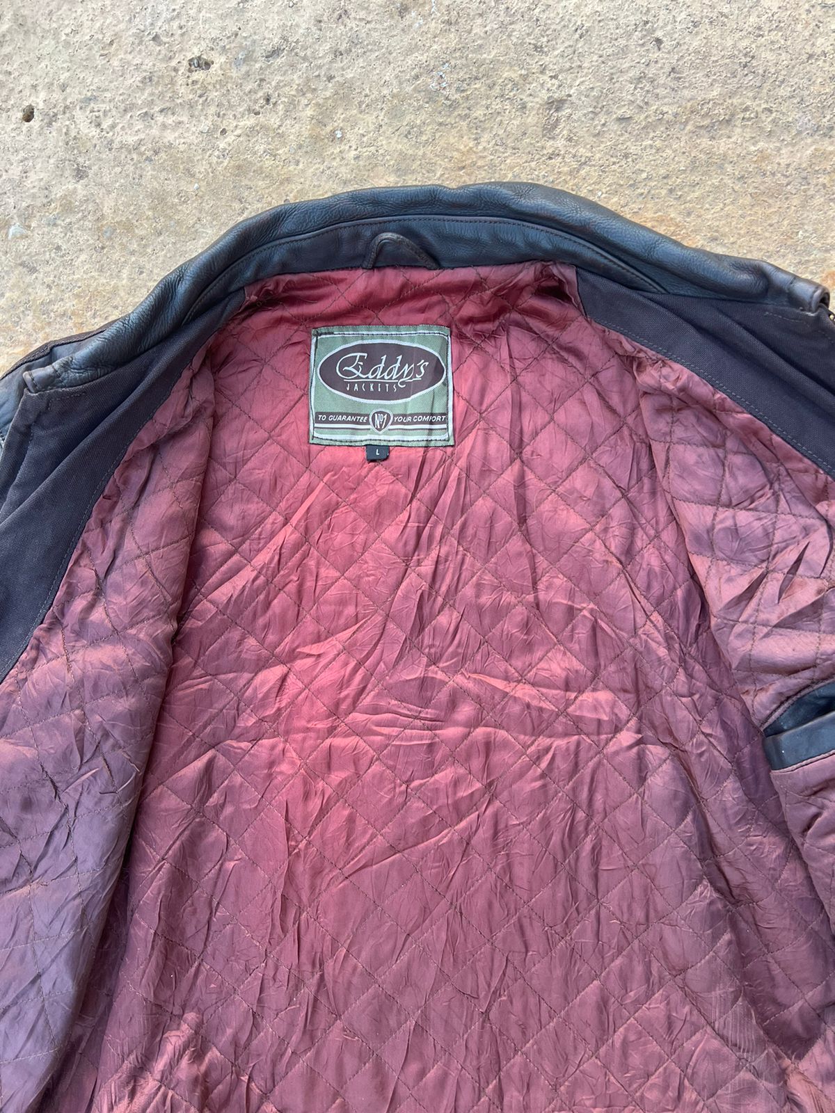 Eddy's leather and denim jacket