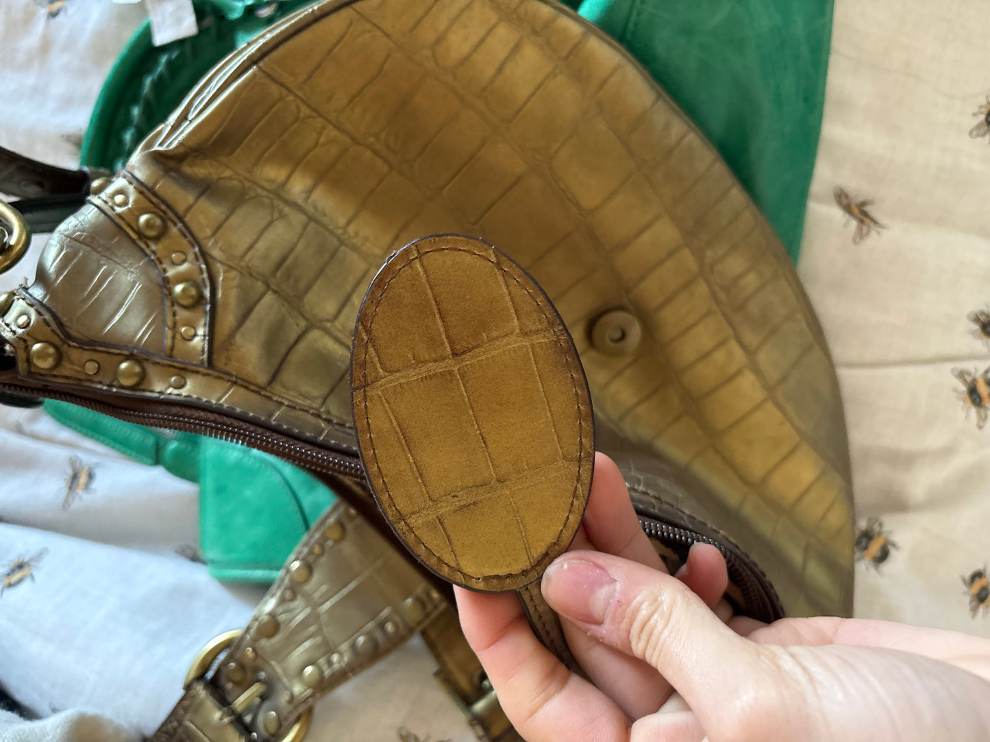 Nine West bronze gold shoulder 2000s bag