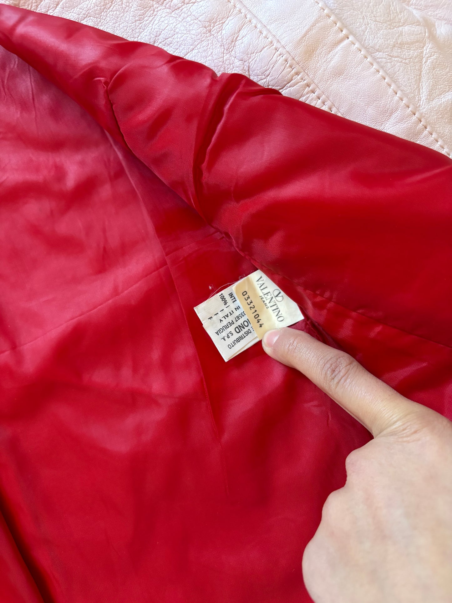 Valentino baby pink leather jacket