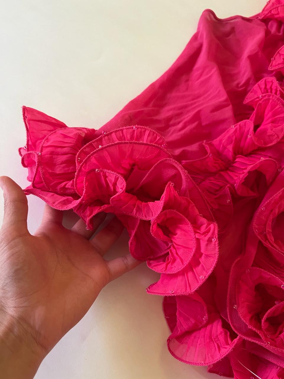 Ruffled pink top