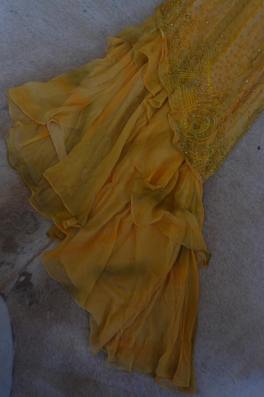 Vintage 2000s beaded ruffled dress