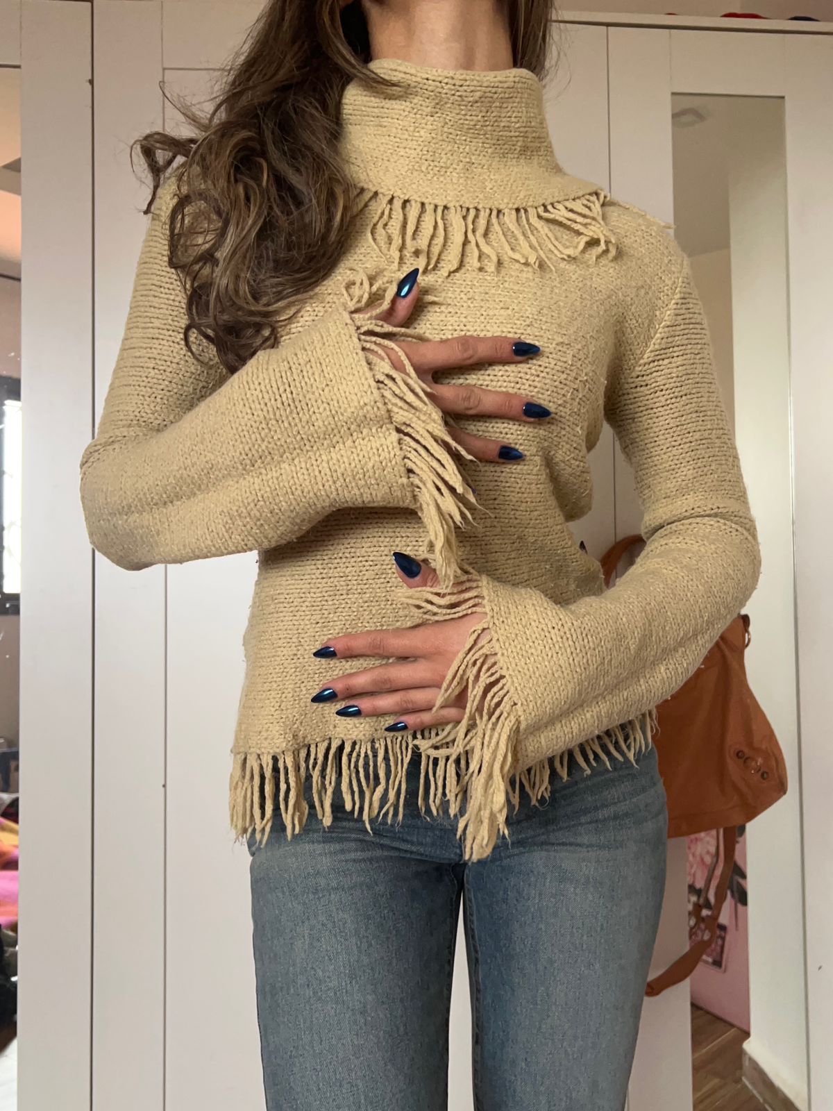 Fringed beige top