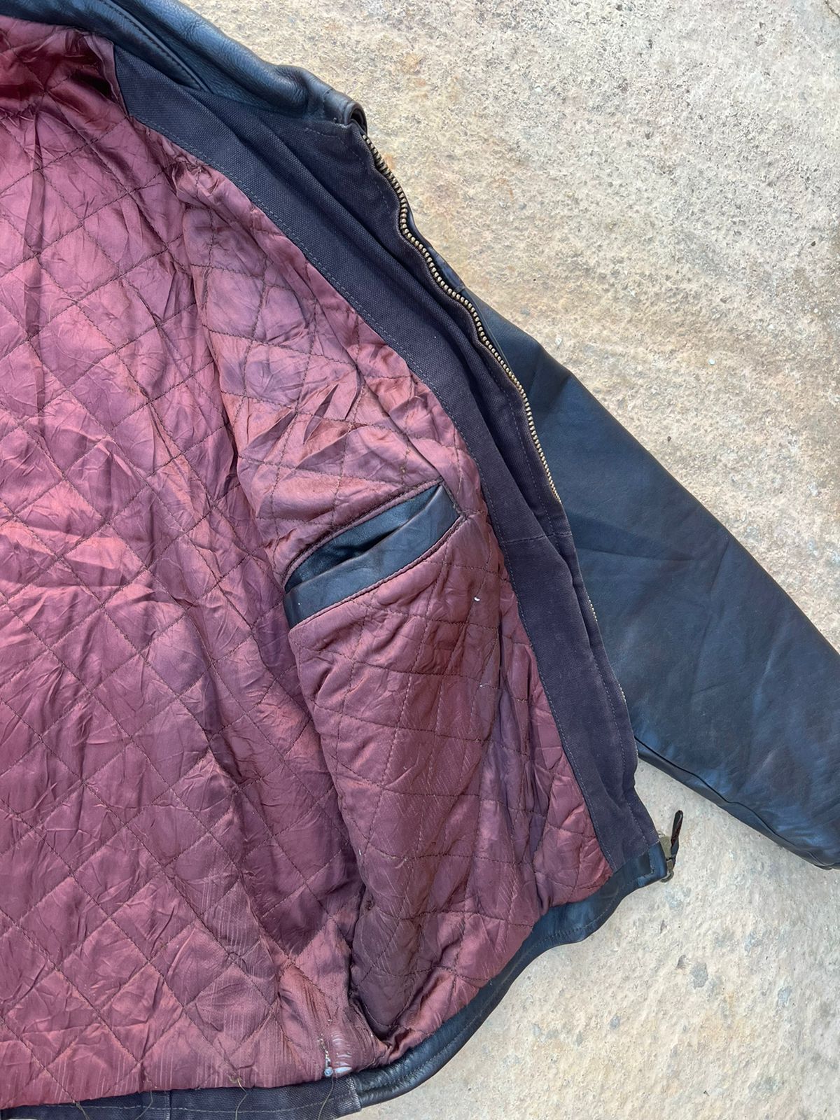 Eddy's leather and denim jacket