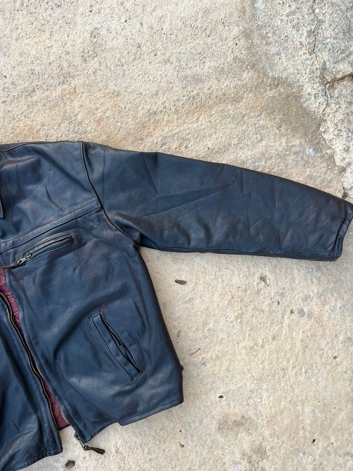 Eddy's leather and denim jacket