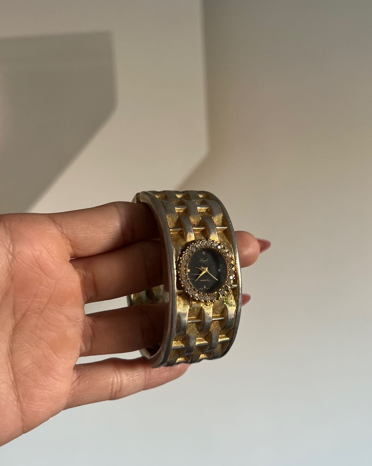 Vintage chunky 18K gold plated watch