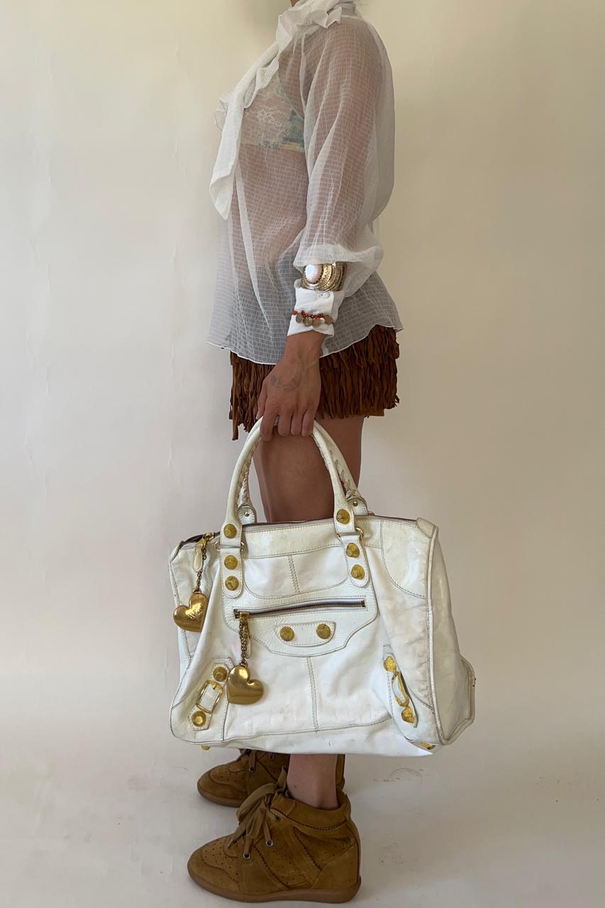 Fringed suede mini shorts