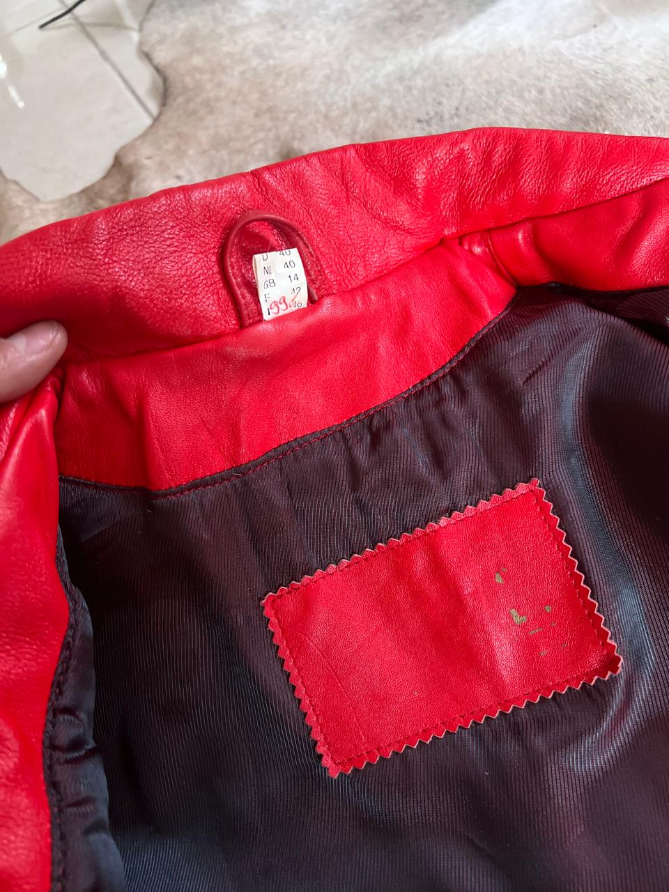 Red leather jacket