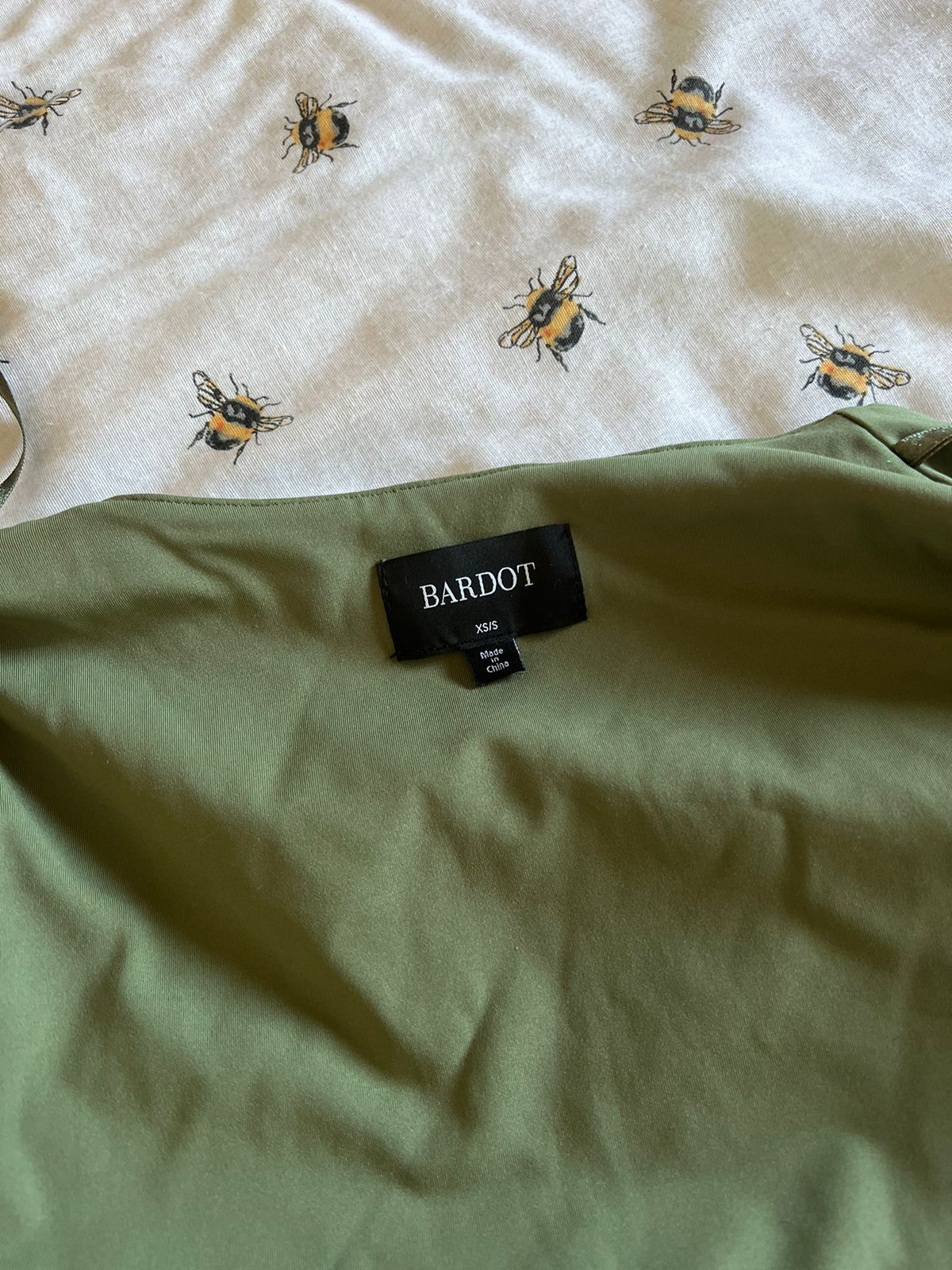Olive green fitted midi dress