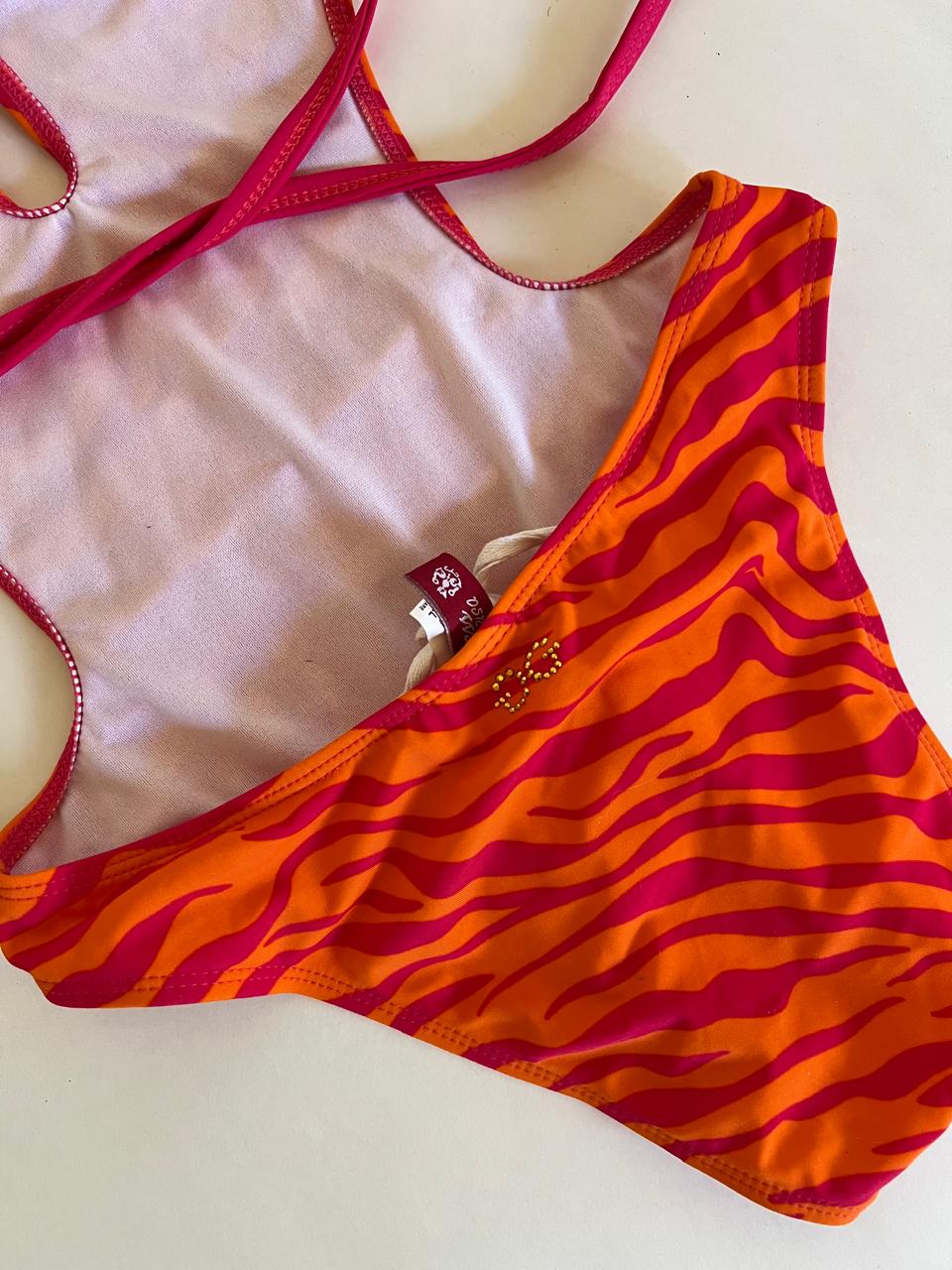 Guess y2k animal print backless one piece swimsuit
