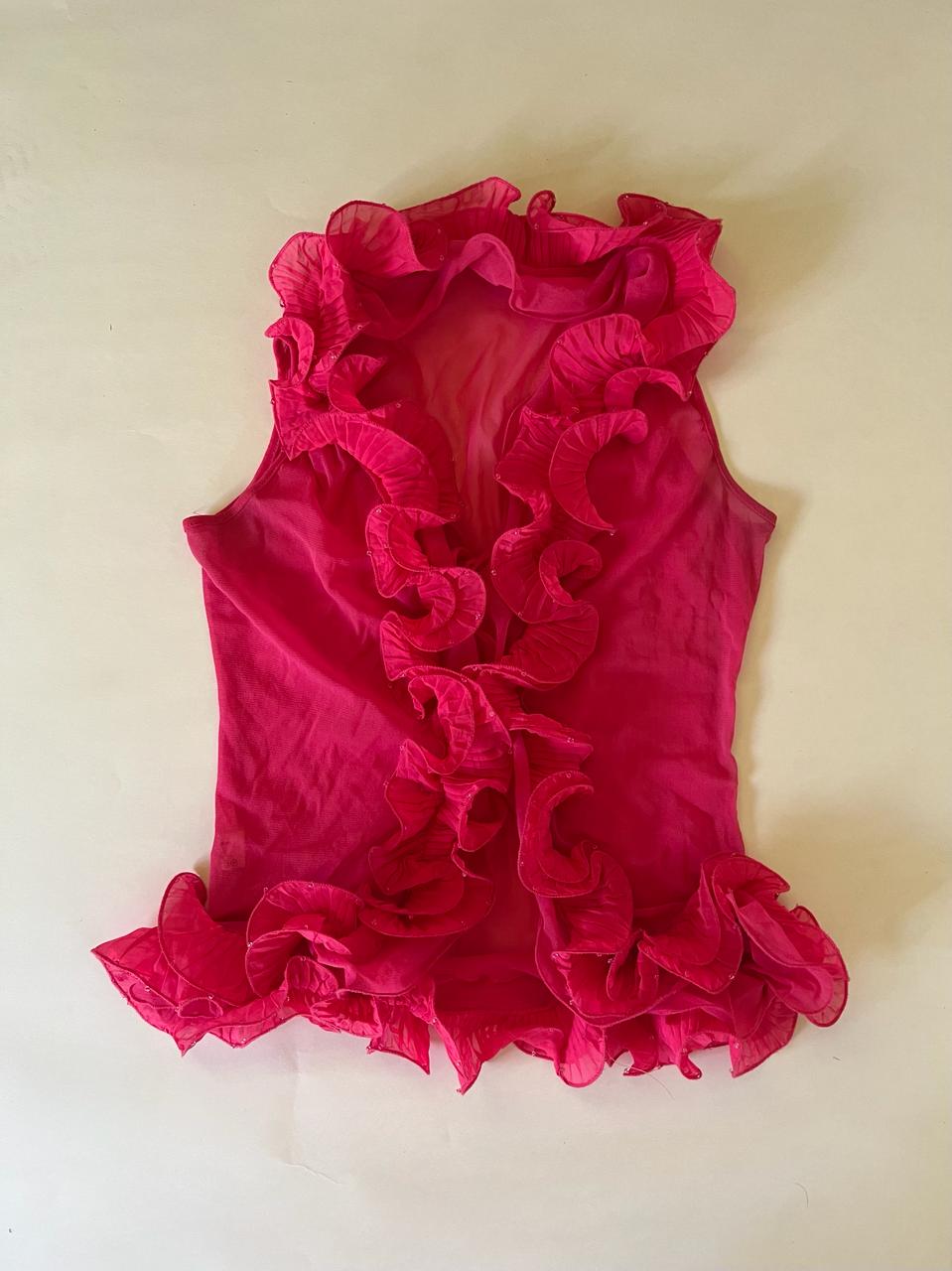 Ruffled pink top