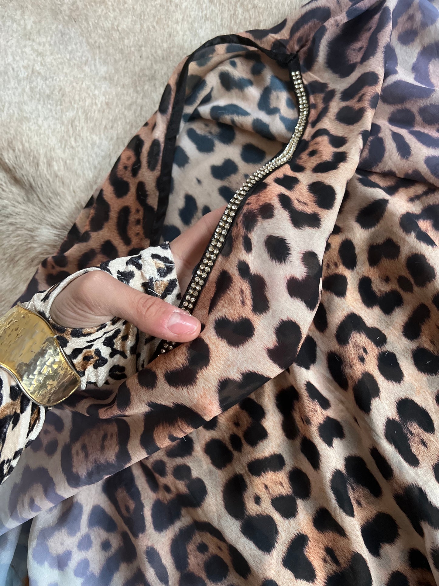 Y2k leopard batwing top