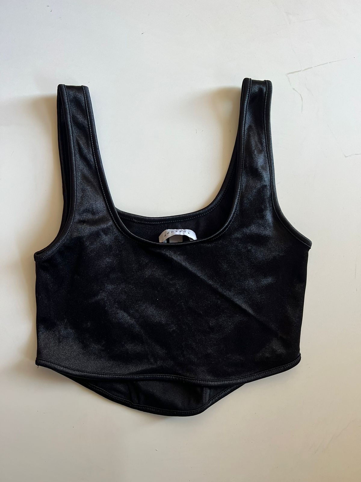 Satin cropped corset top