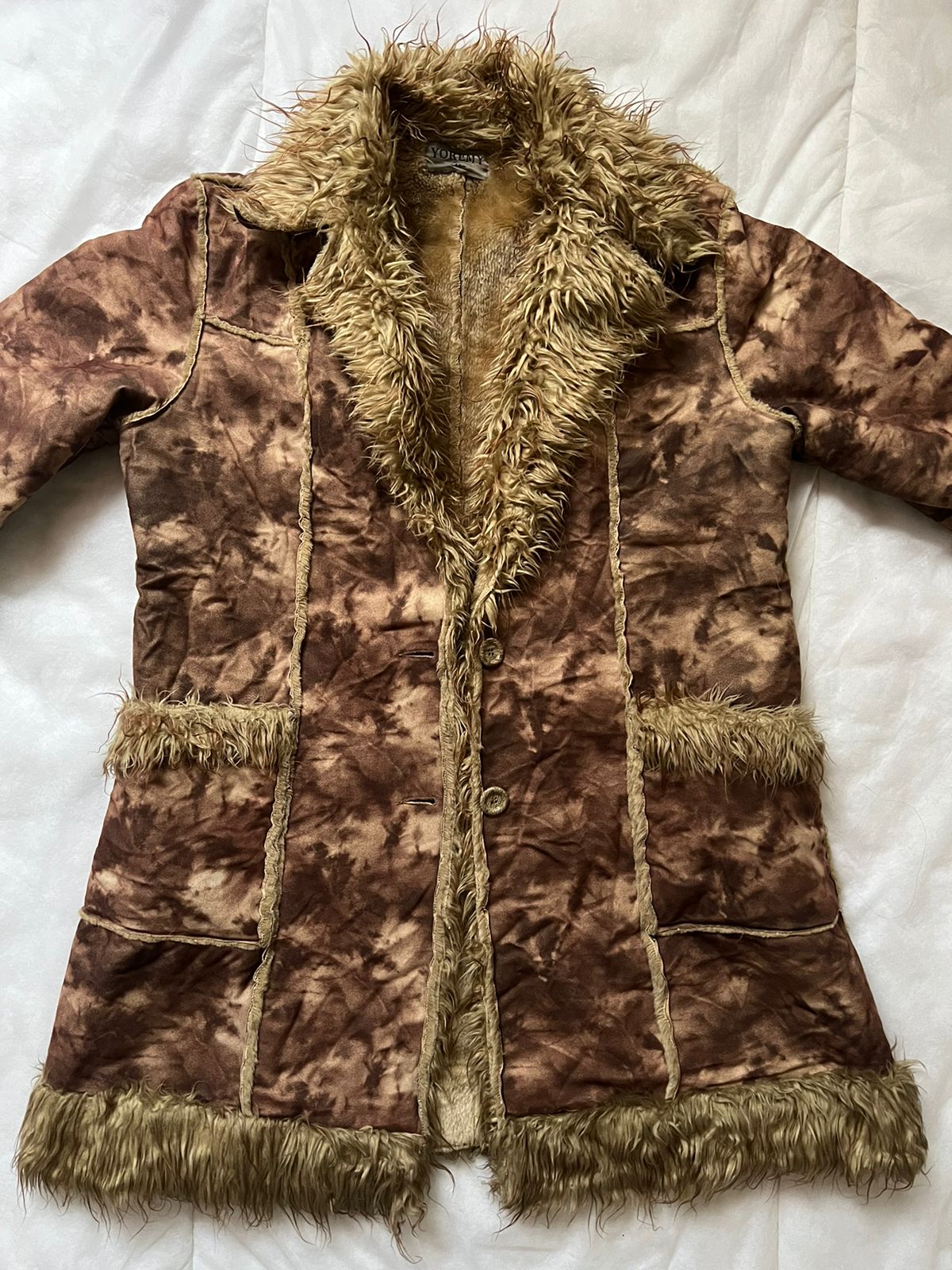 Afghan suede button up coat