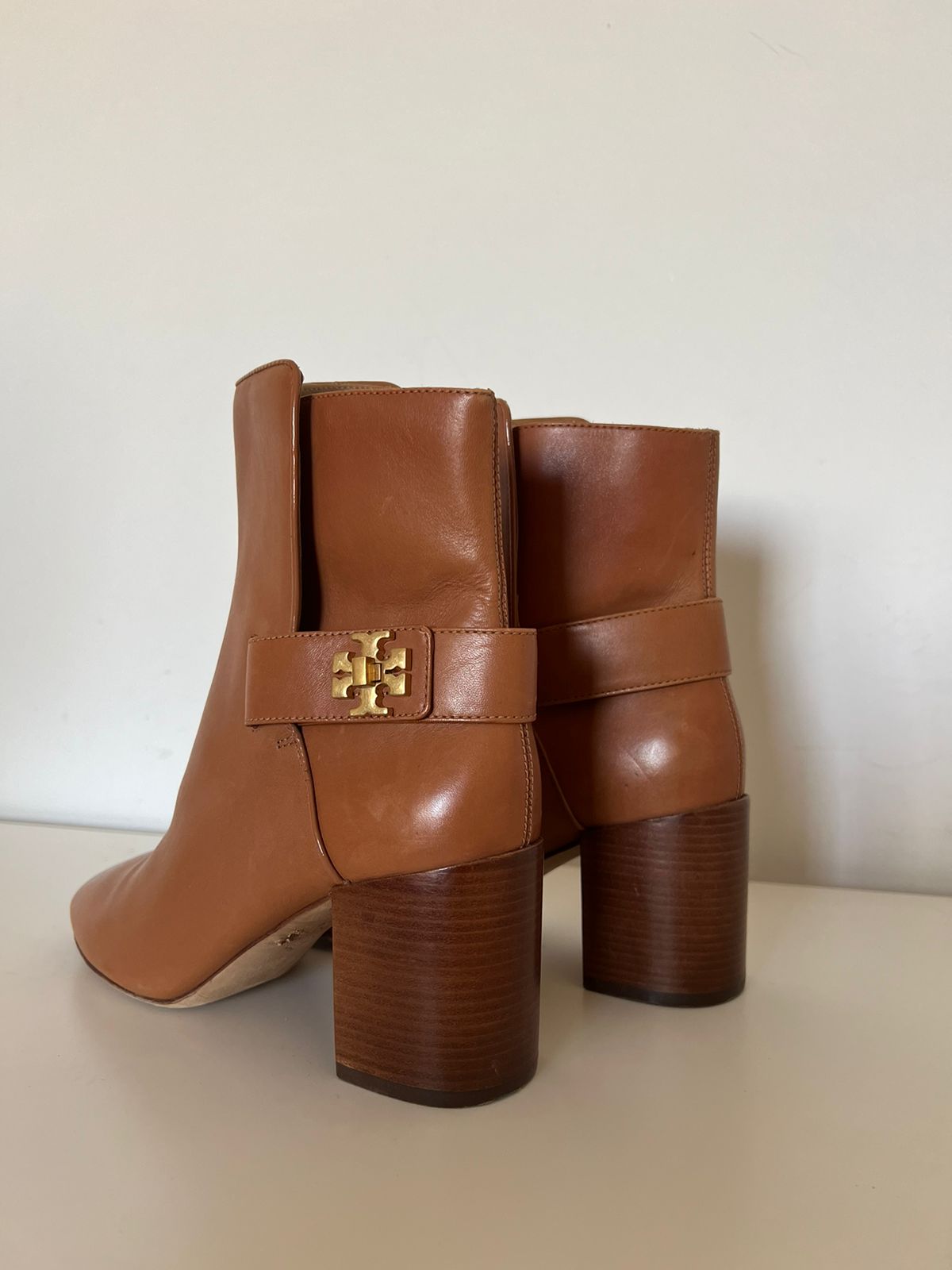 Tory Burch camel camel brown heeled ankle high boots