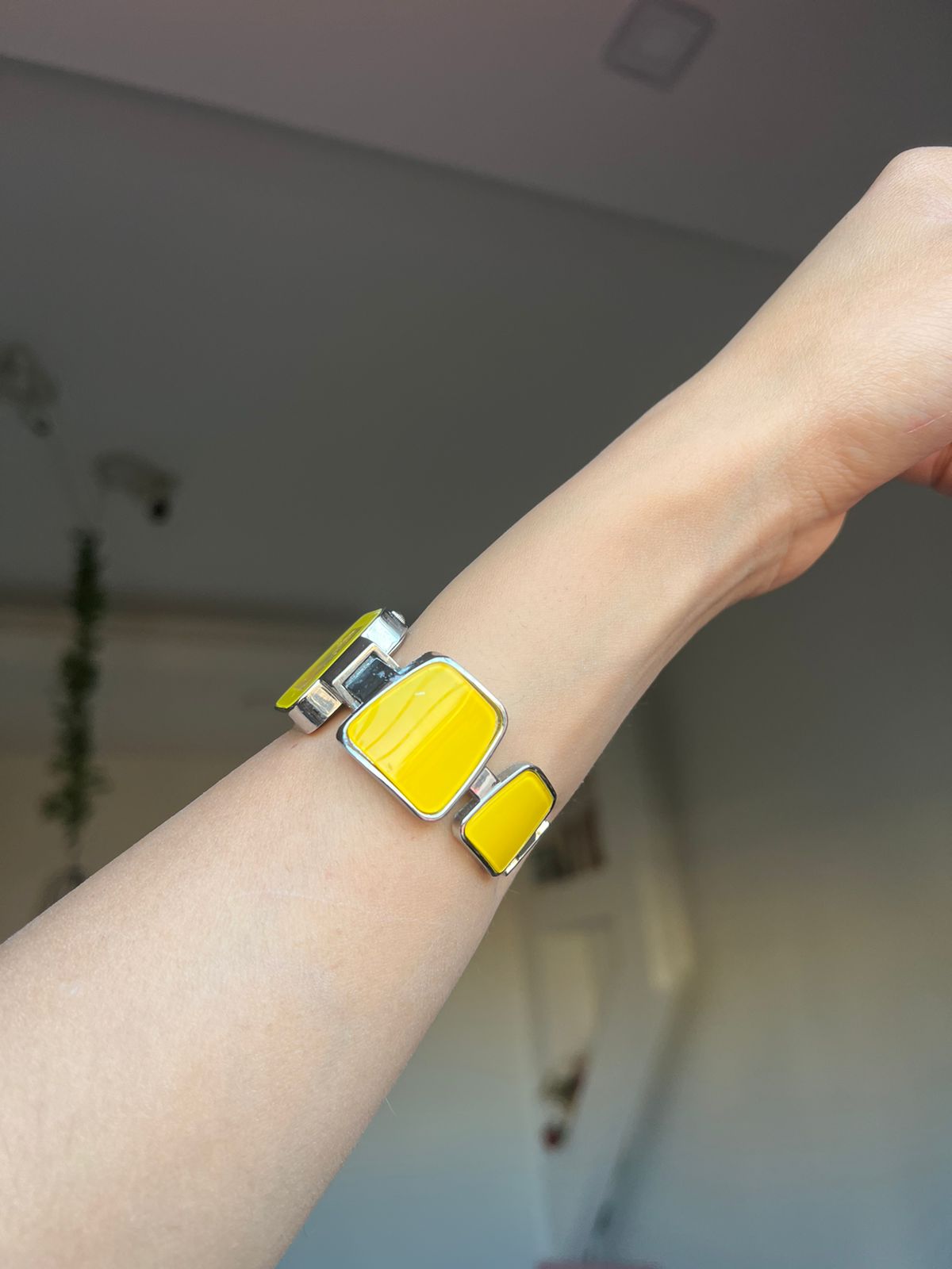 Yellow funky 2000s bracelet watch