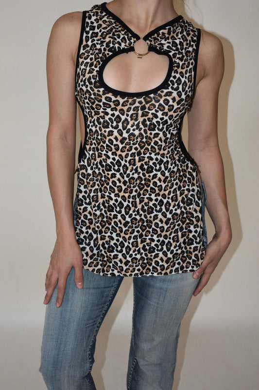 Animal print y2k open sides top