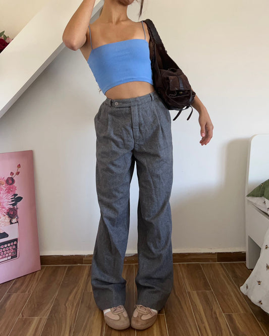 Grey baggy high waist trousers