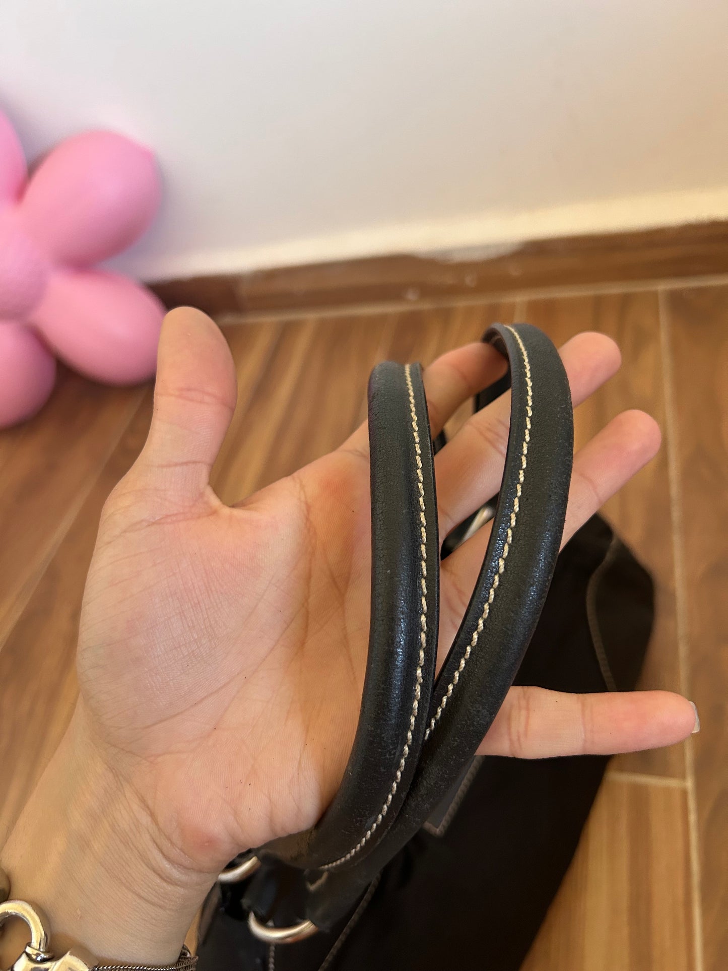 Prada Vintage nylon and leather moon bag
