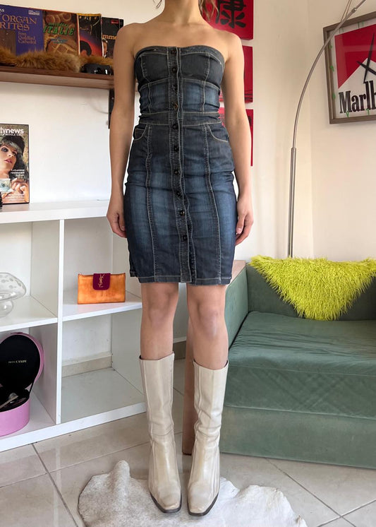 Y2k midi button up dress