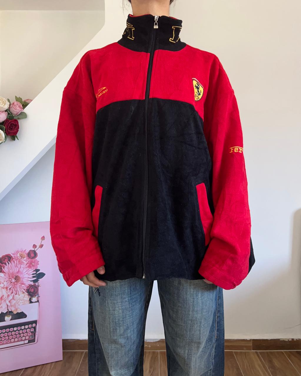 90s Ferrari fleece racing F1 team jacket
