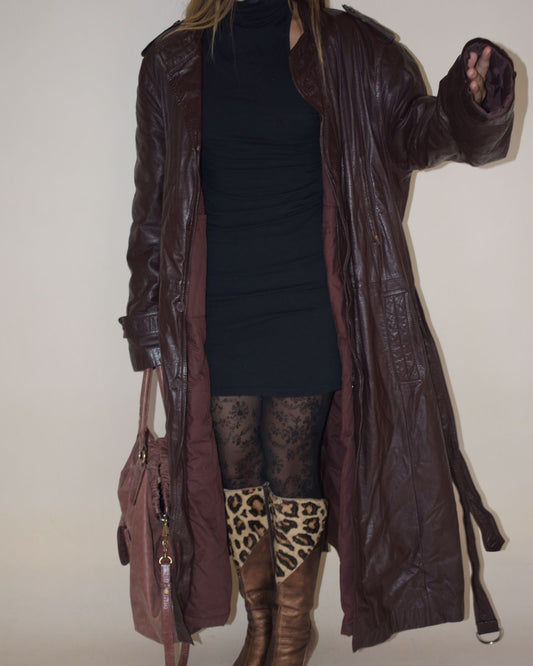 Leather vintage coat