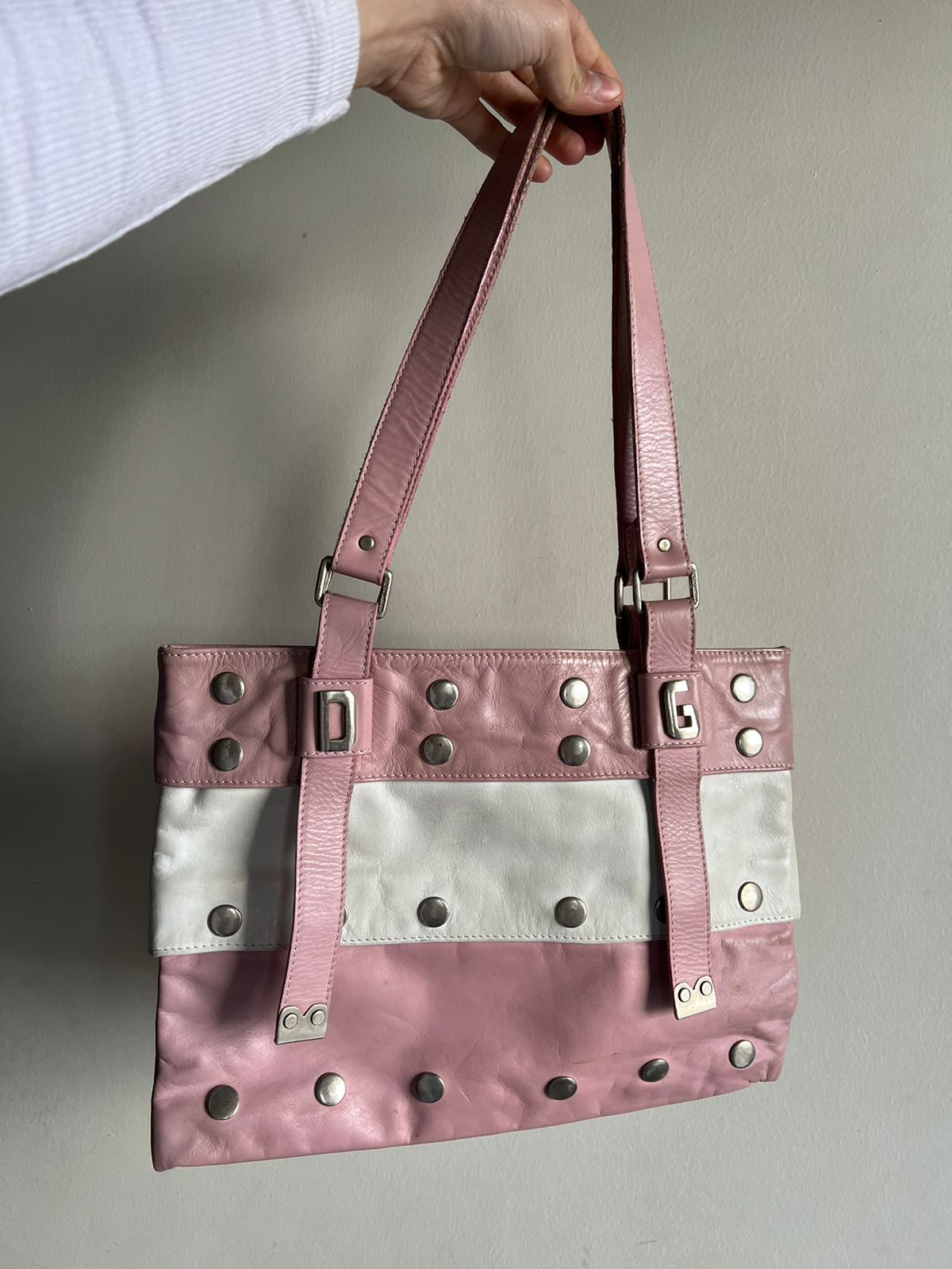 Dolce & Gabbana 90s stripped leather bag