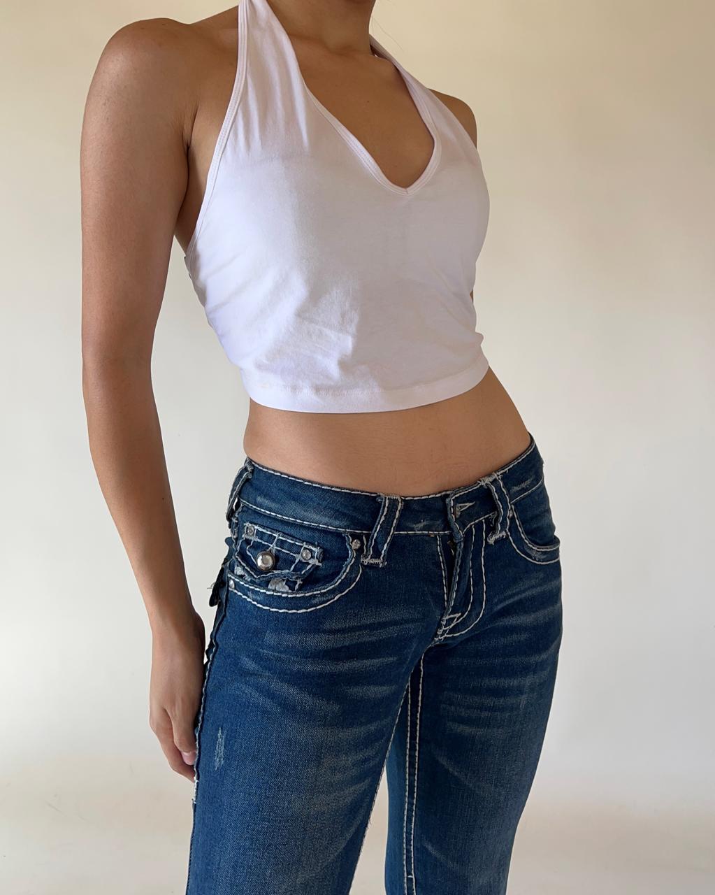 Y2k halter basic cropped top