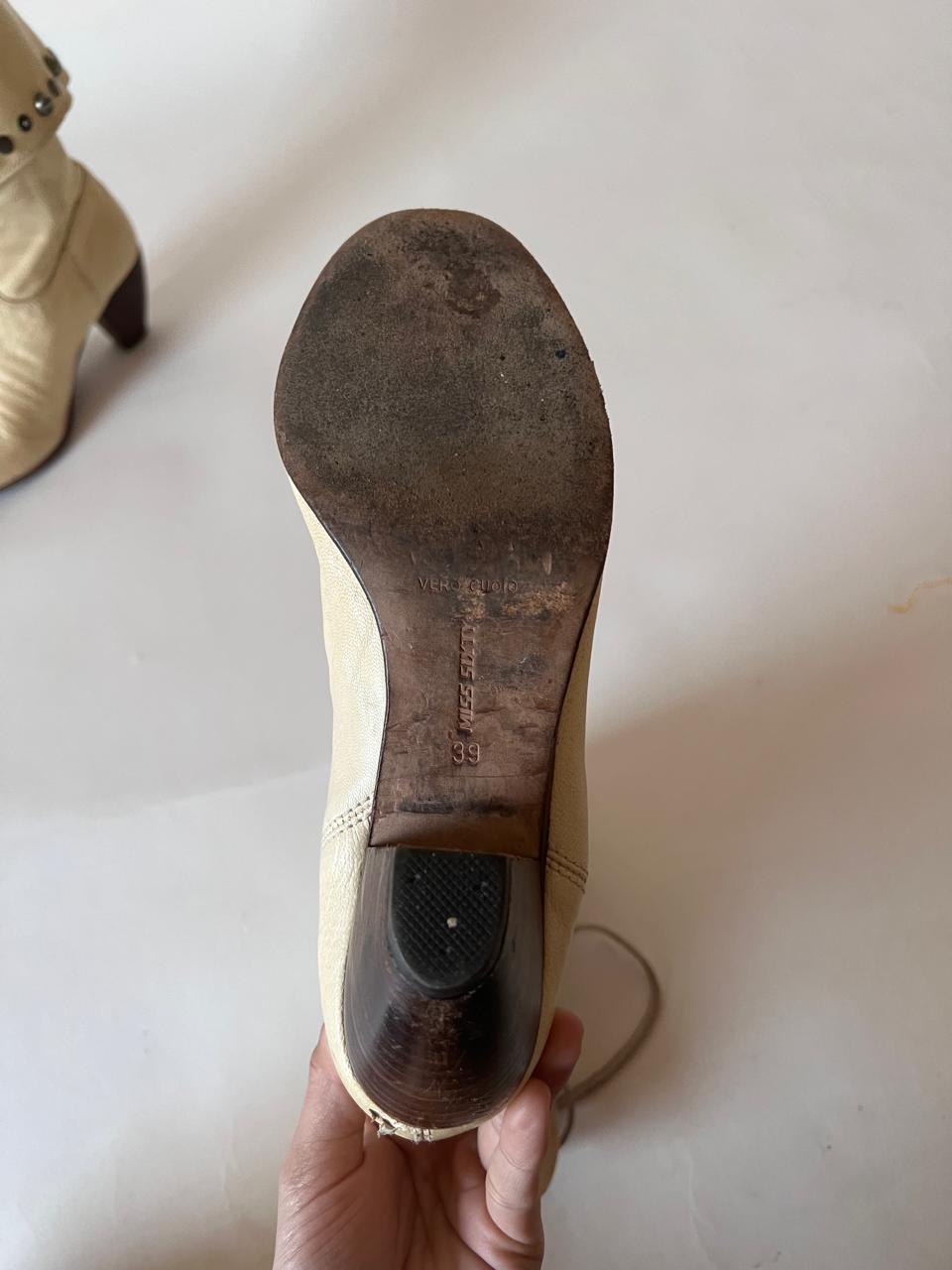 Miss Sixty leather round wrinkled boots
