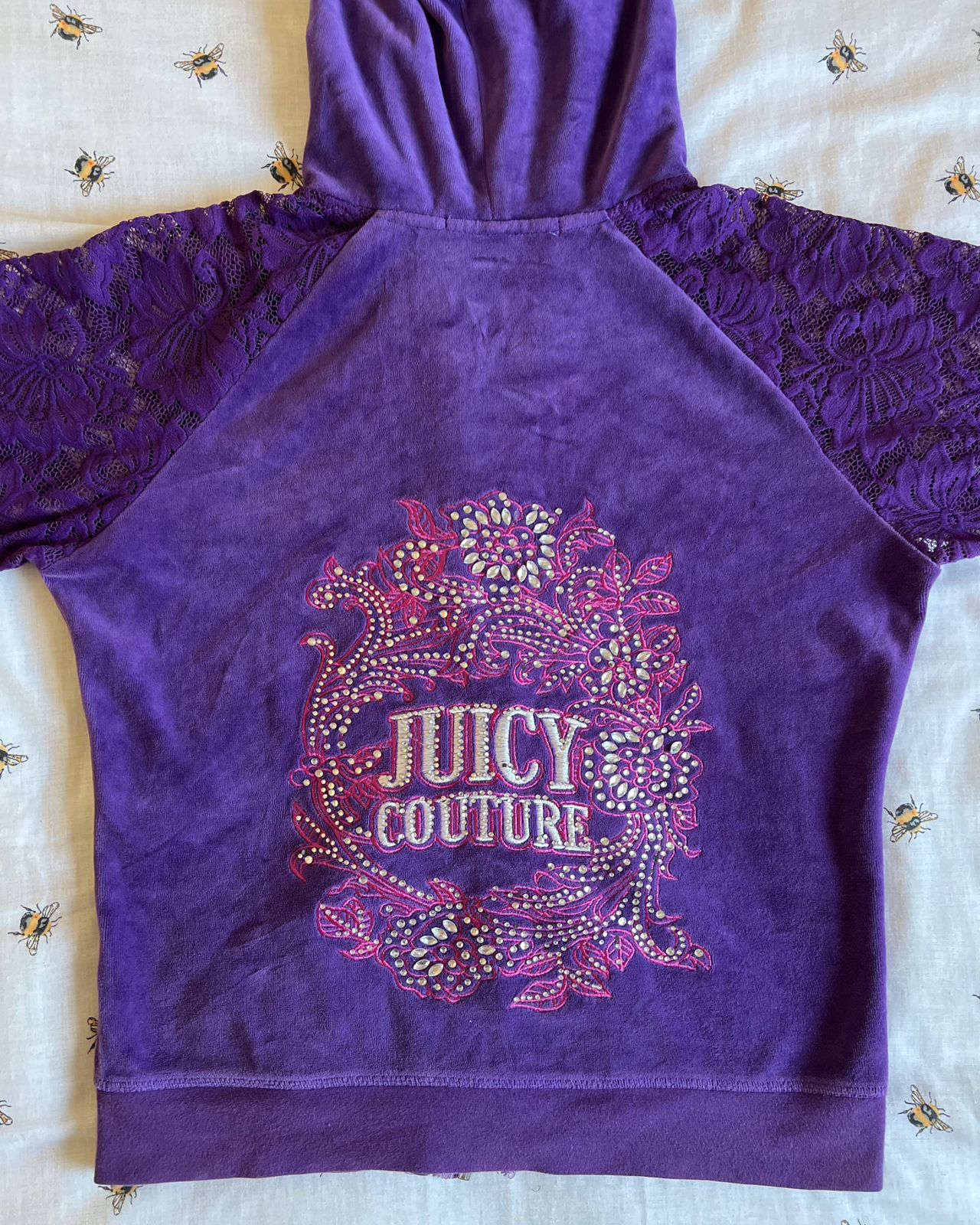 Juicy Couture purple lace sleeves tracksuit jacket