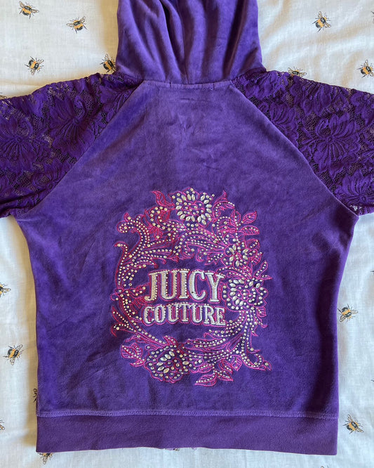 Juicy Couture purple lace sleeves tracksuit jacket