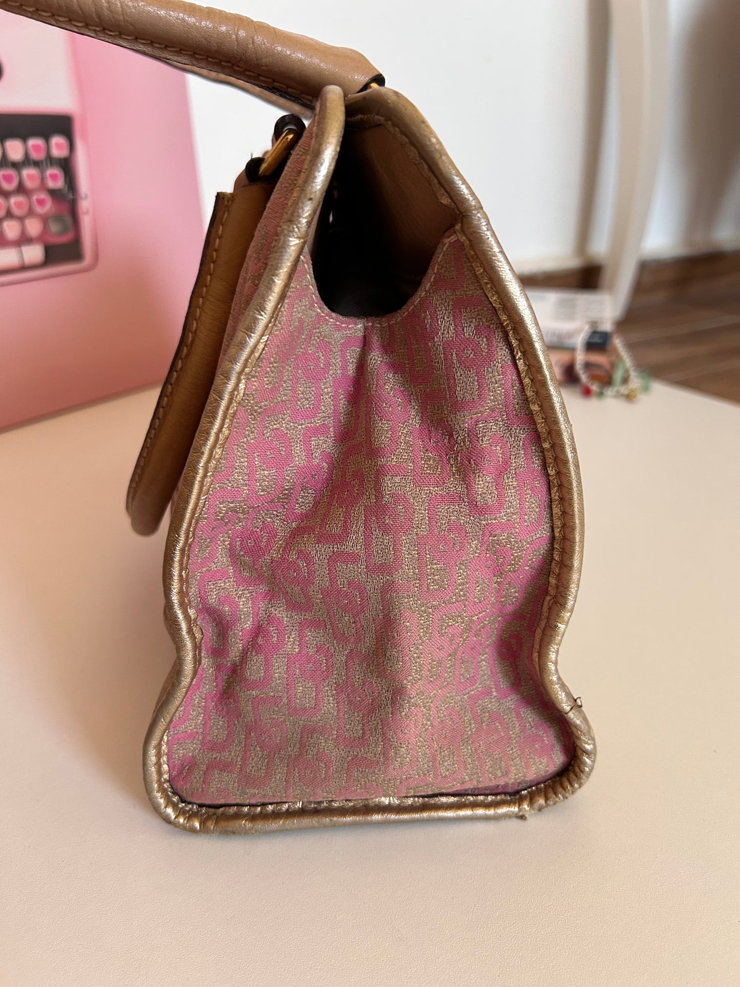 Dolce & Gabbana pink and gold bag