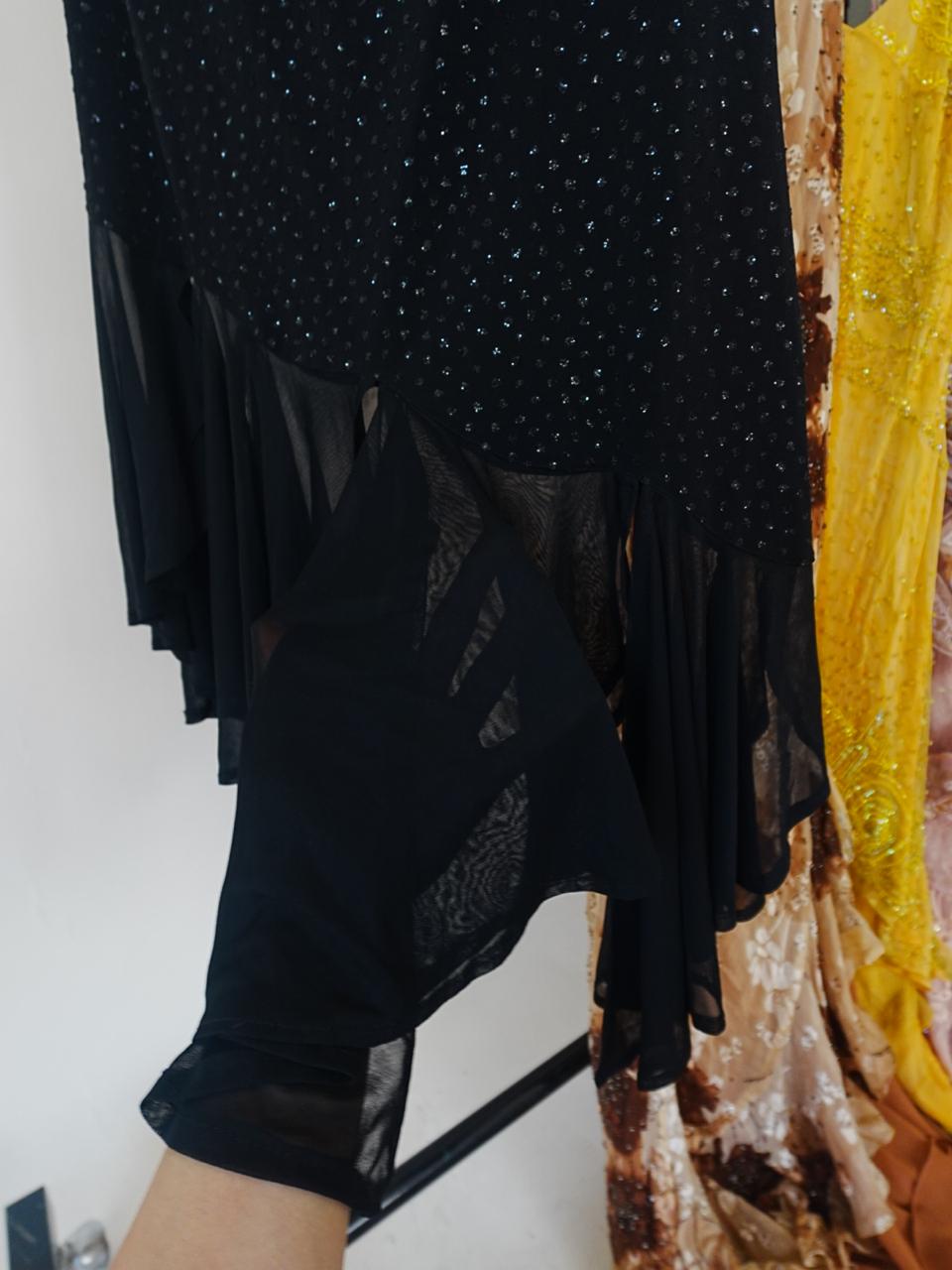 Vintage glittery unsymmetric midi skirt