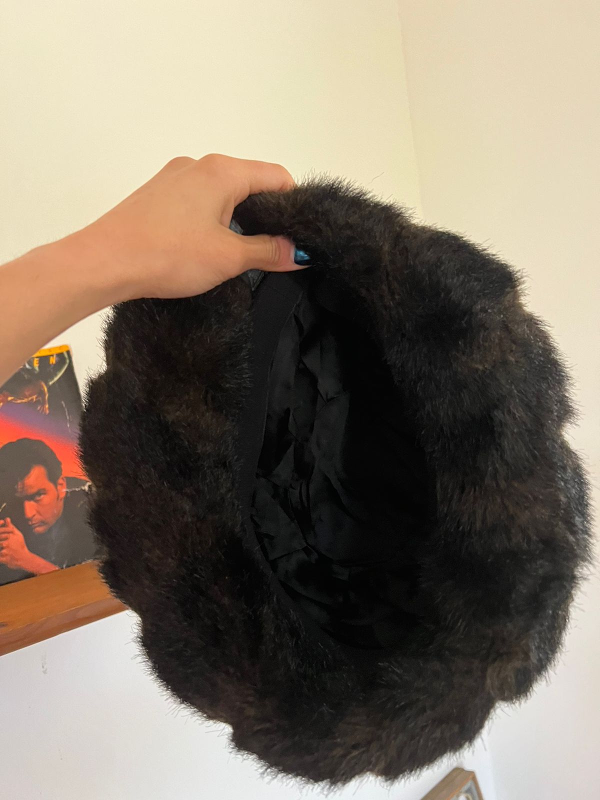 Black fur hat