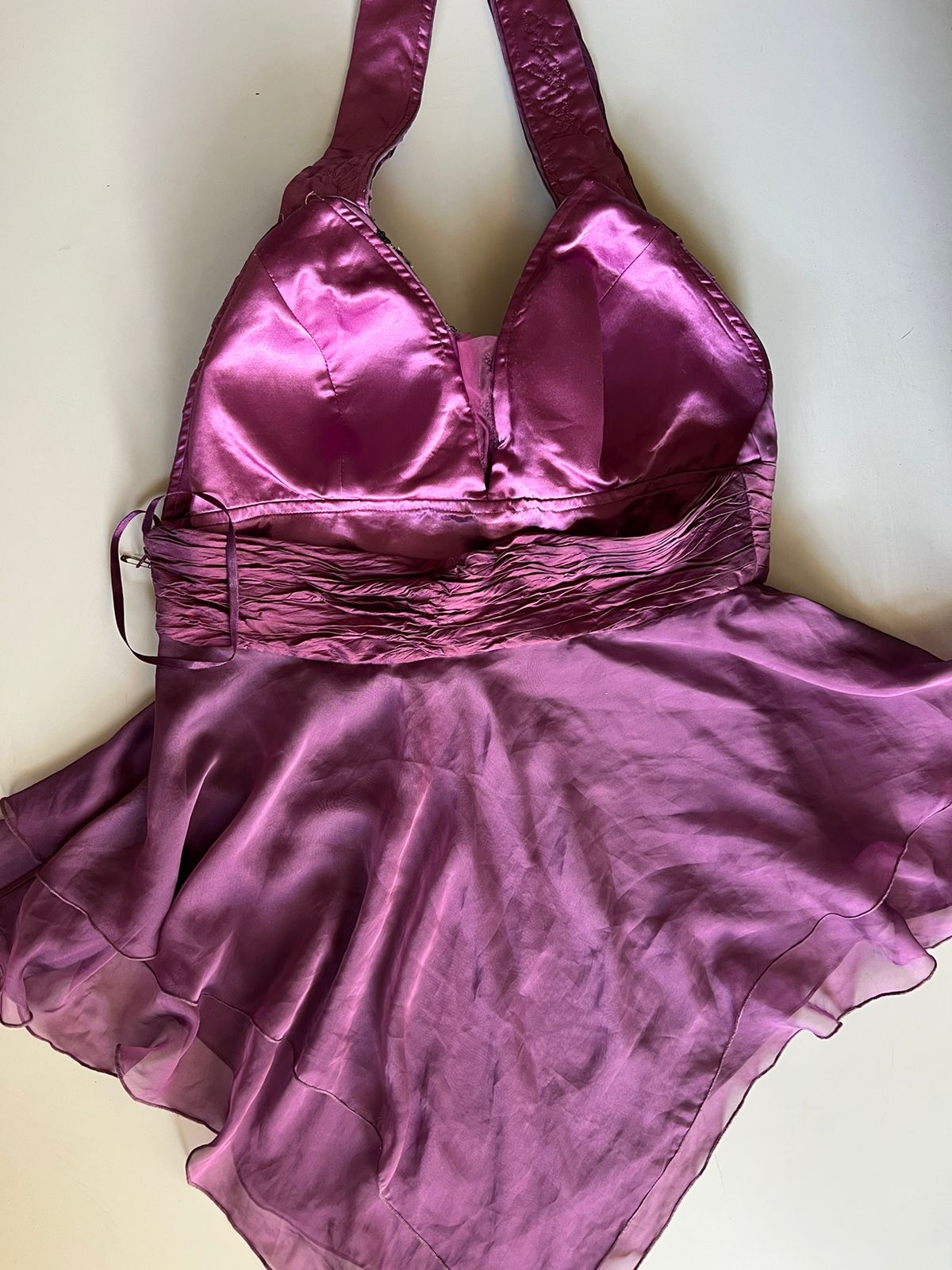 Sequin beaded halter unsymmetric top