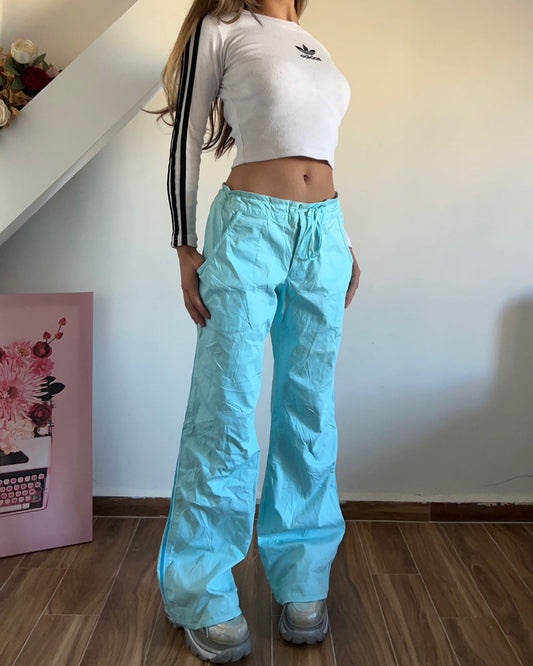 00s Y2k Nike baby blue low waist tracksuit pants